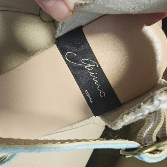 Gaimo Spain Genuine Suede Leather Upper Insole Aqua Blue Wedges Sandals size 10 - Picture 4 of 6